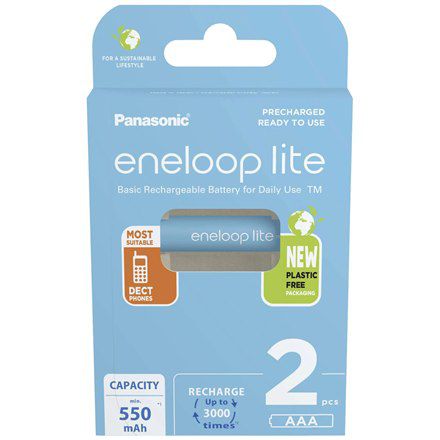 Panasonic Baterie akumulatorowe ENELOOP Lite BK-4LCCE/2BE AAA, 550 mAh, 2 szt.